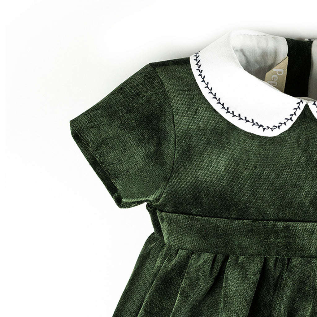 Vestito in velluto verde