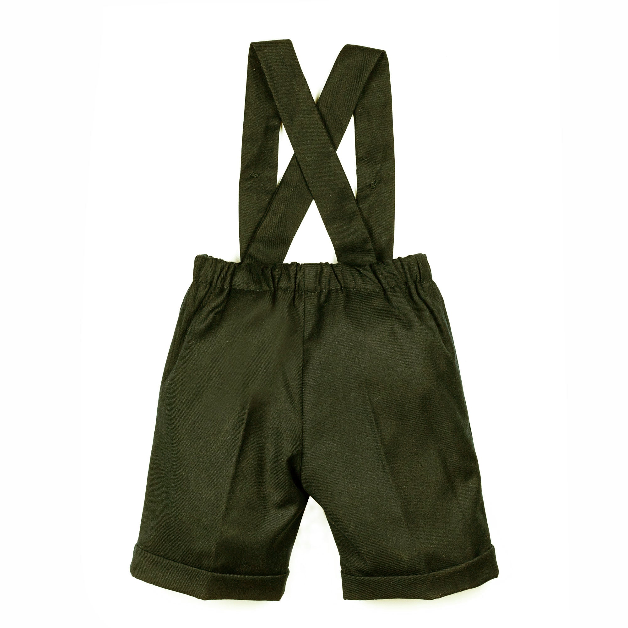 Pantaloni con bretelle all'inglese verde