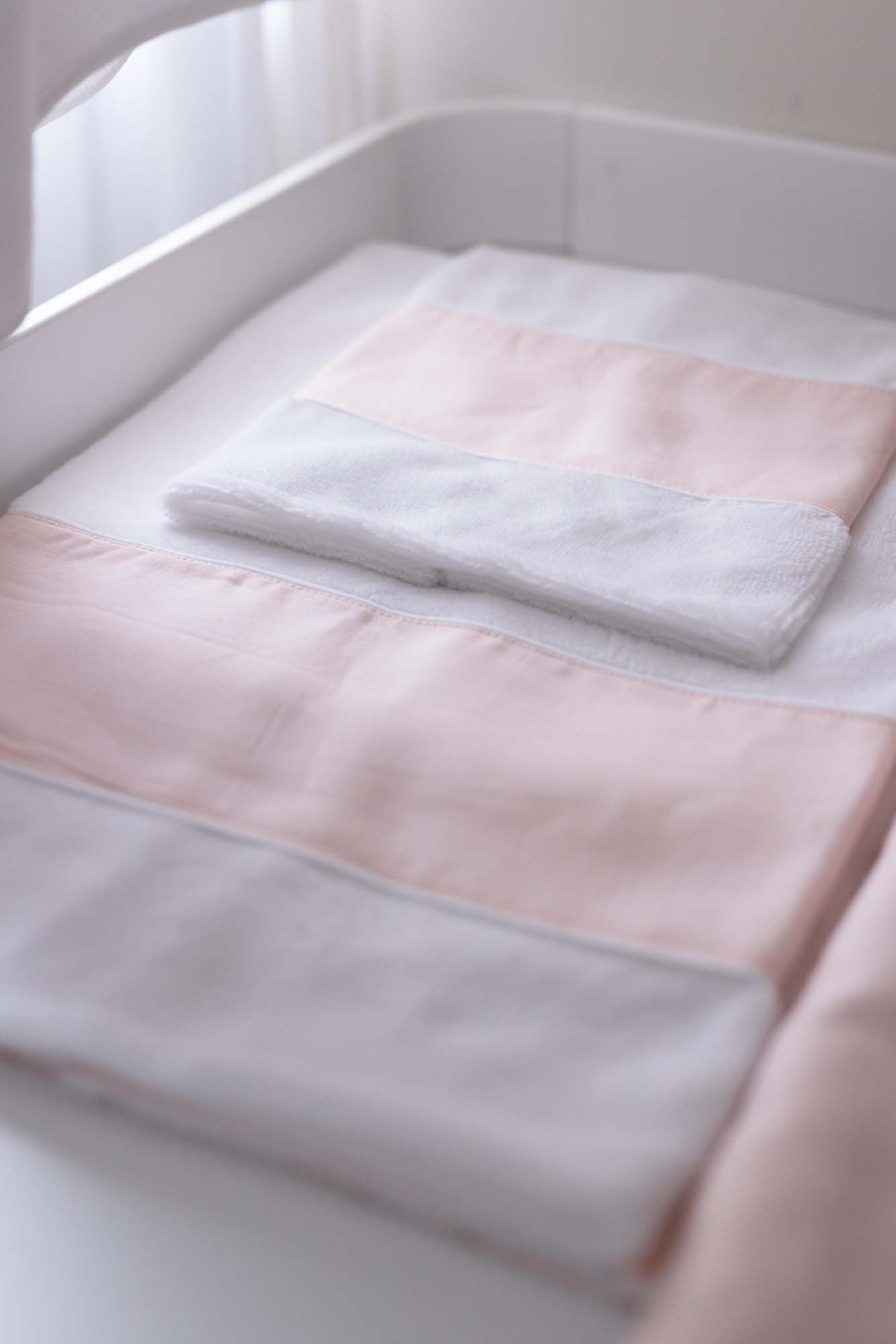 Set asciugamano lino rosa