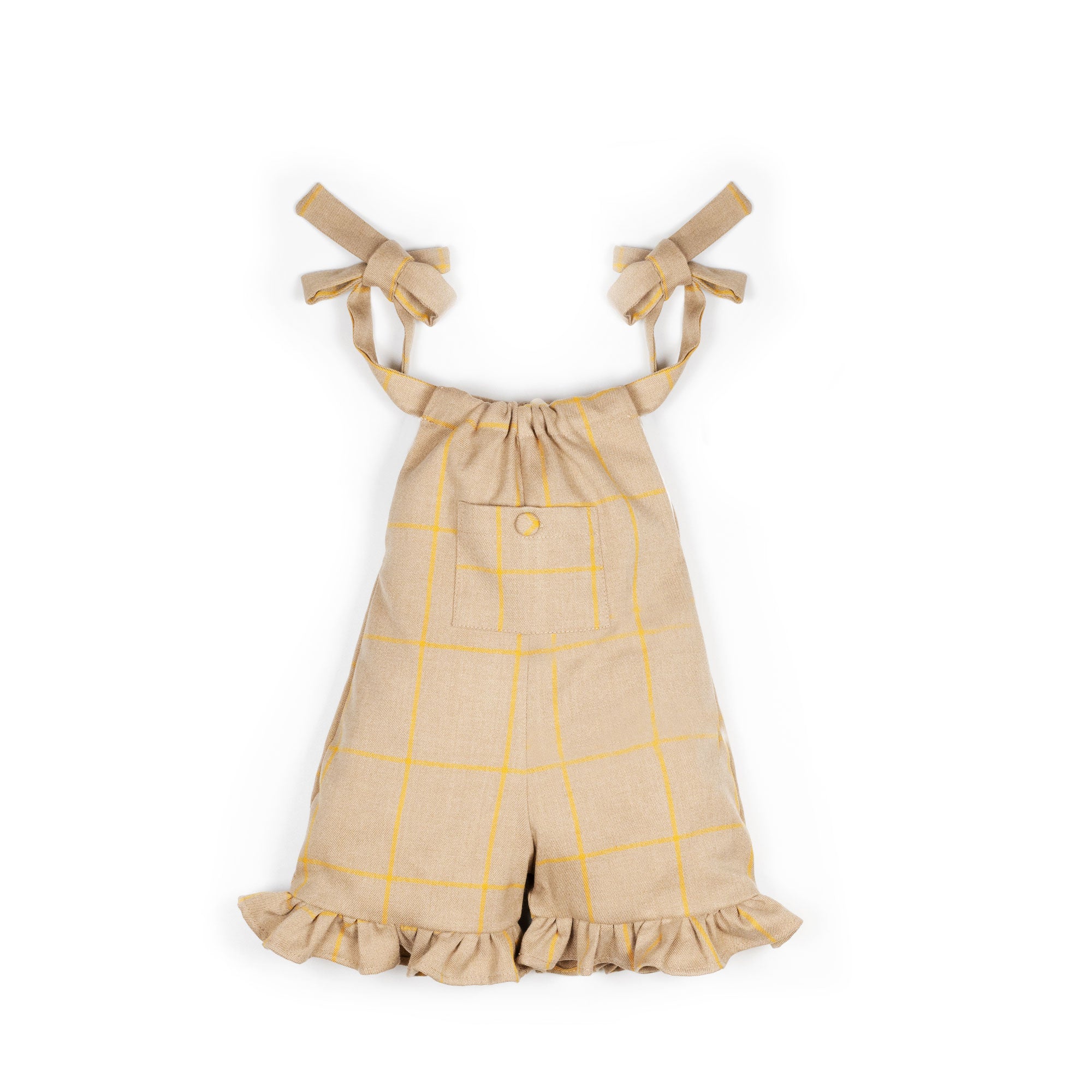 Salopette con volant beige