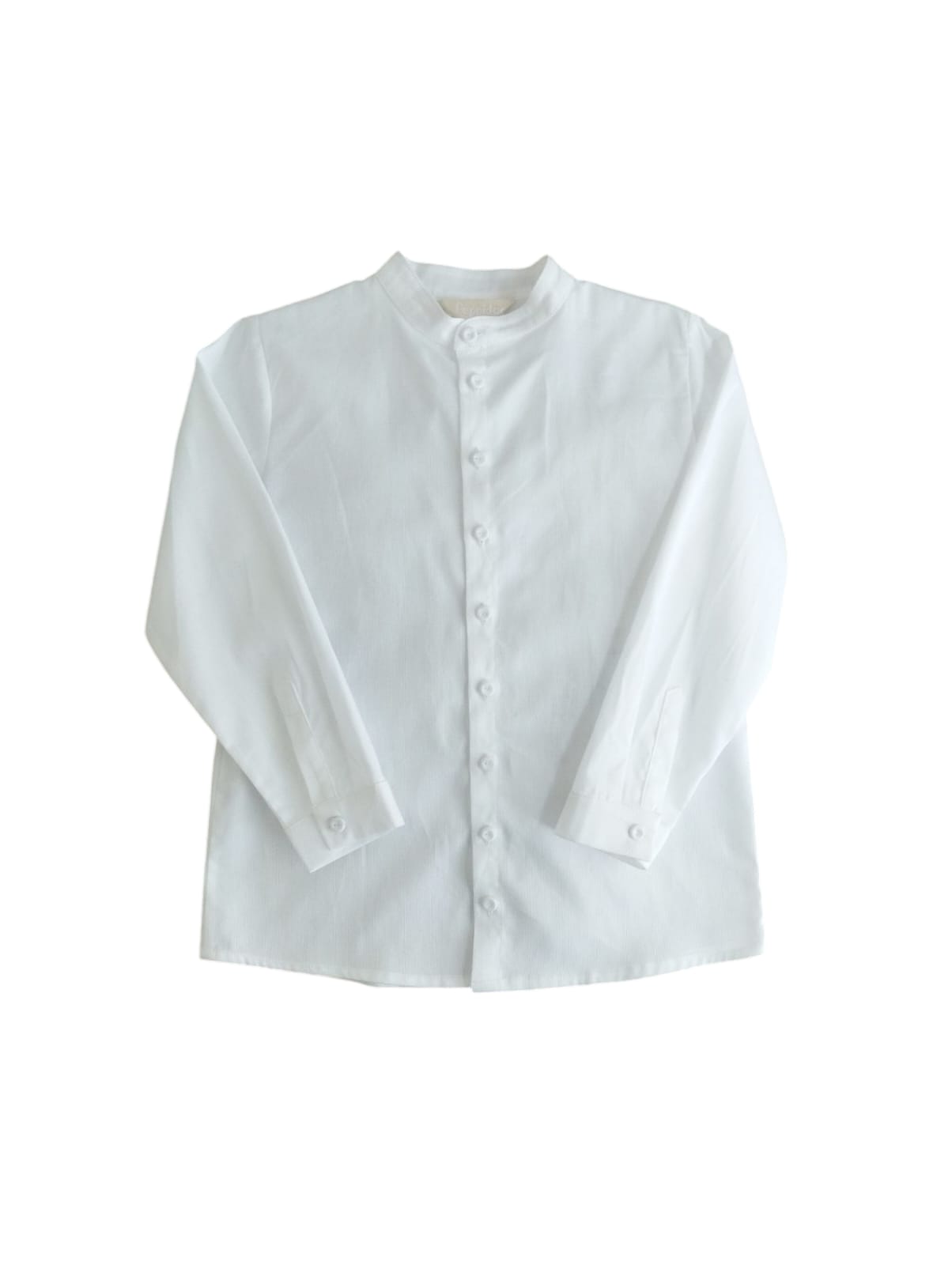 Camicia bambino con collo alla coreana in cotone