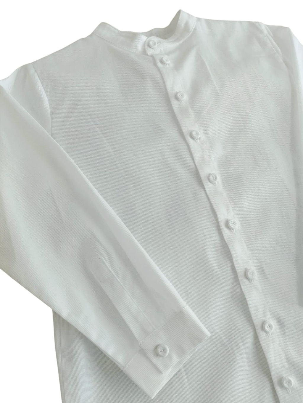 Camicia bambino con collo alla coreana in cotone