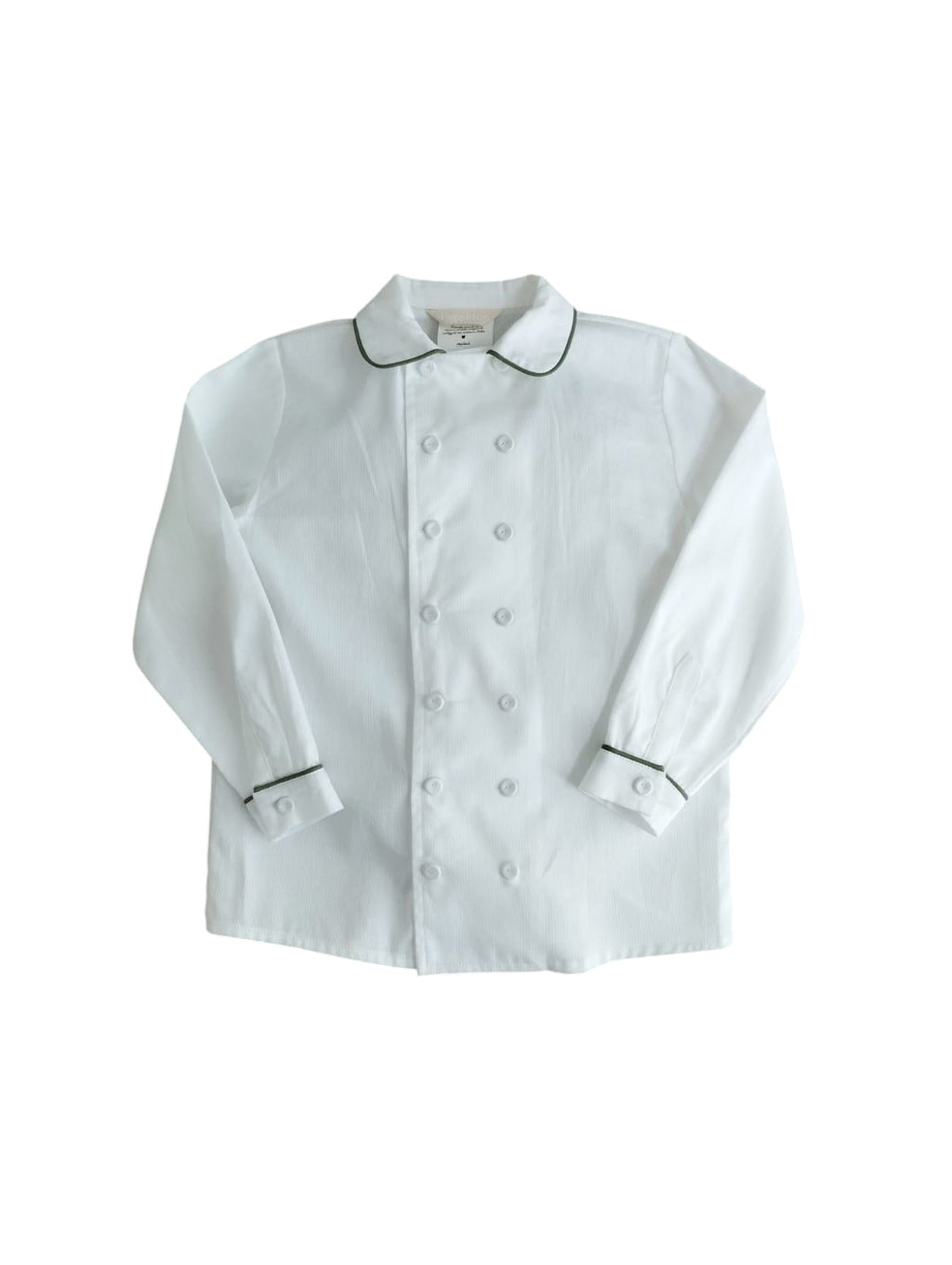 Camicia bambino doppiopetto con profili a contrasto