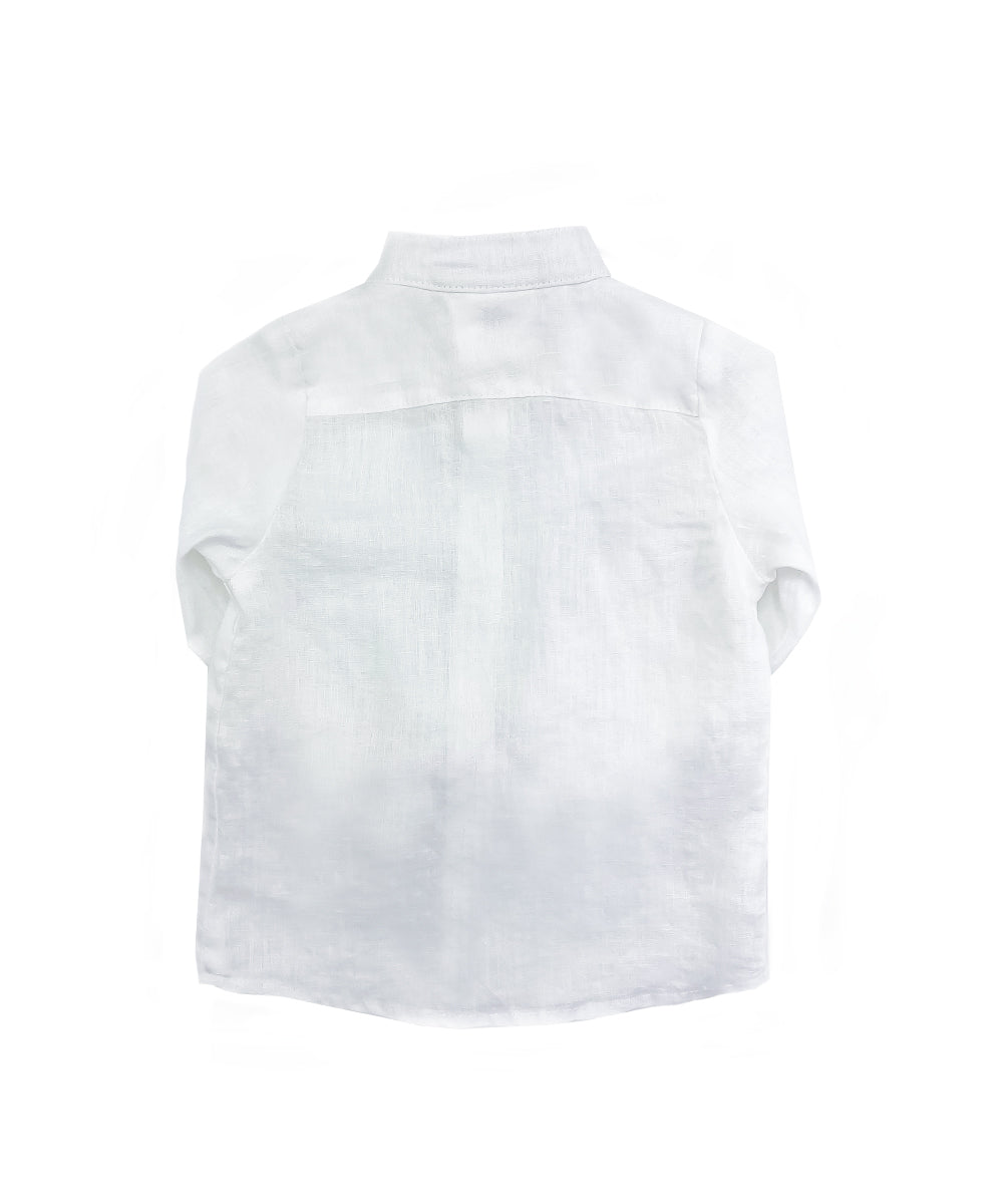Camicia bambino lino bianco