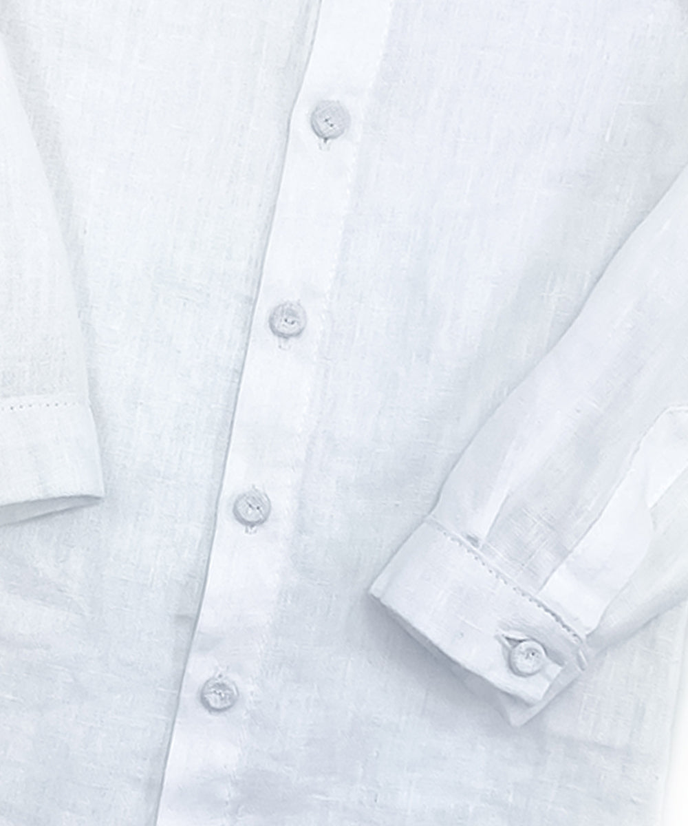 Camicia bambino lino bianco