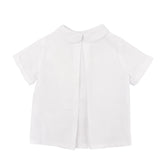 Camicia bambino lino bianco con ripresa