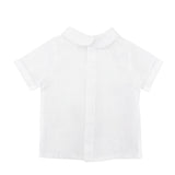 Camicia bambino lino bianco con ripresa