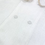 Camicia con bottoncini bambino lino bianco