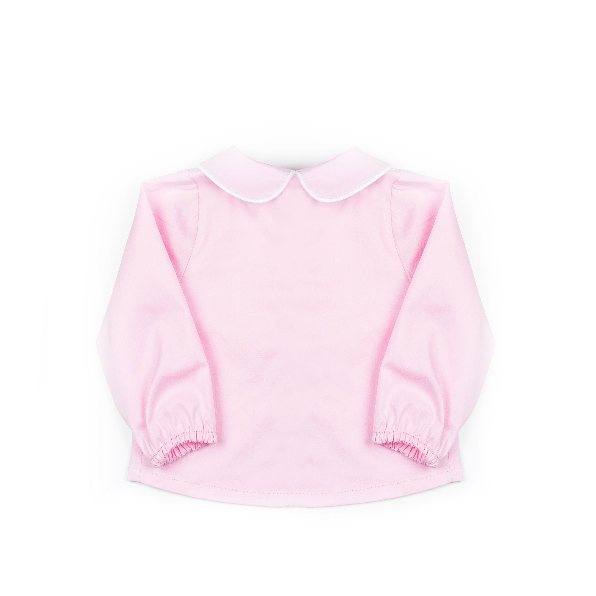 Camicia con collo rotondo in piquet rosa