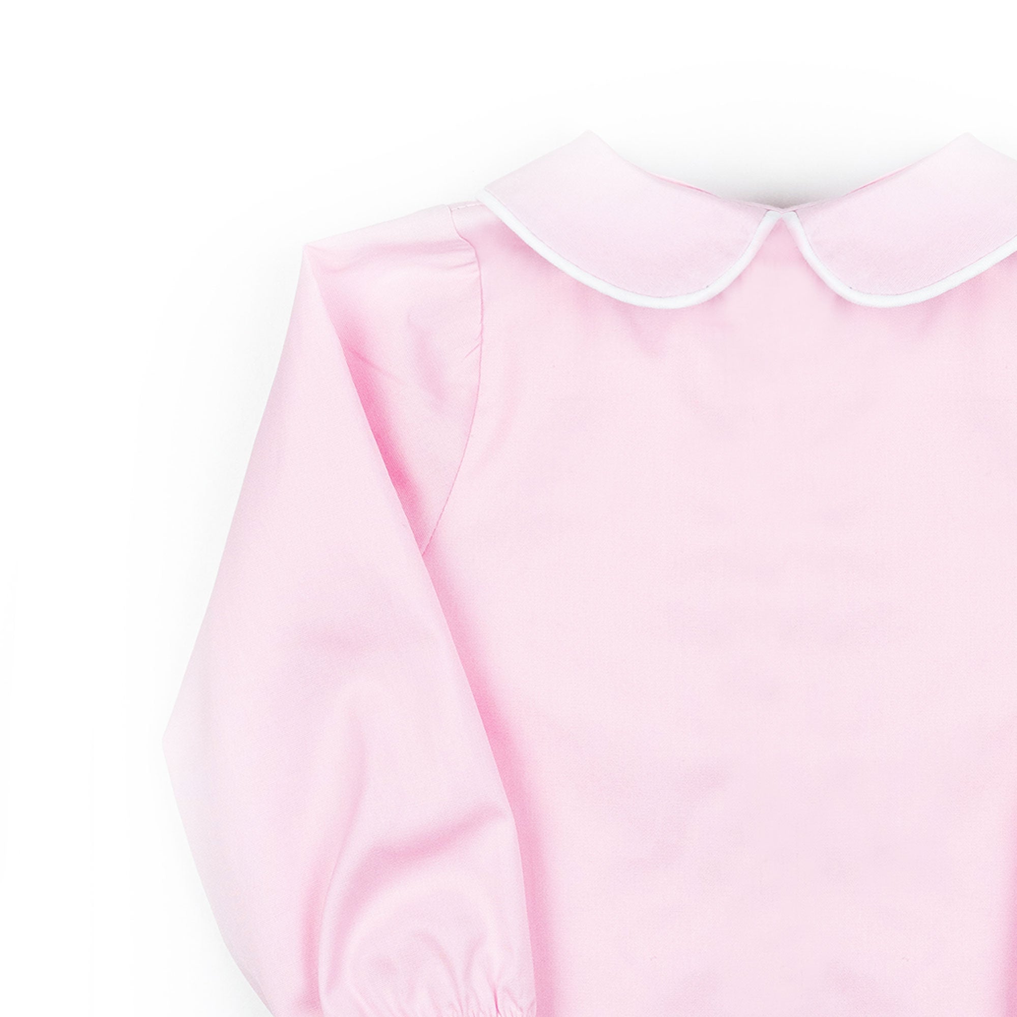 Camicia con collo rotondo in piquet rosa