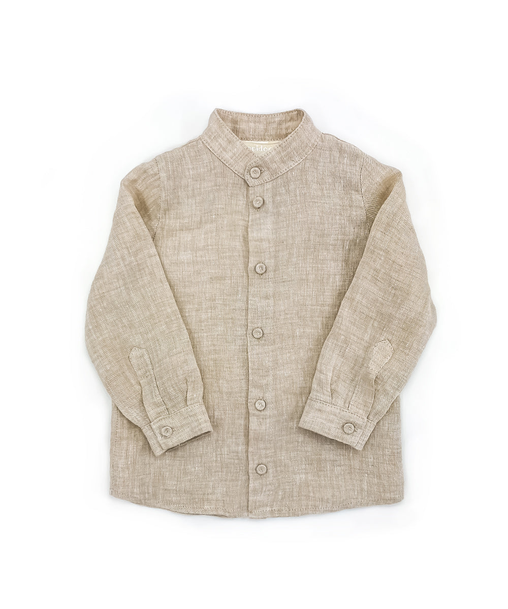 Camicia coreana bambino lino sabbia