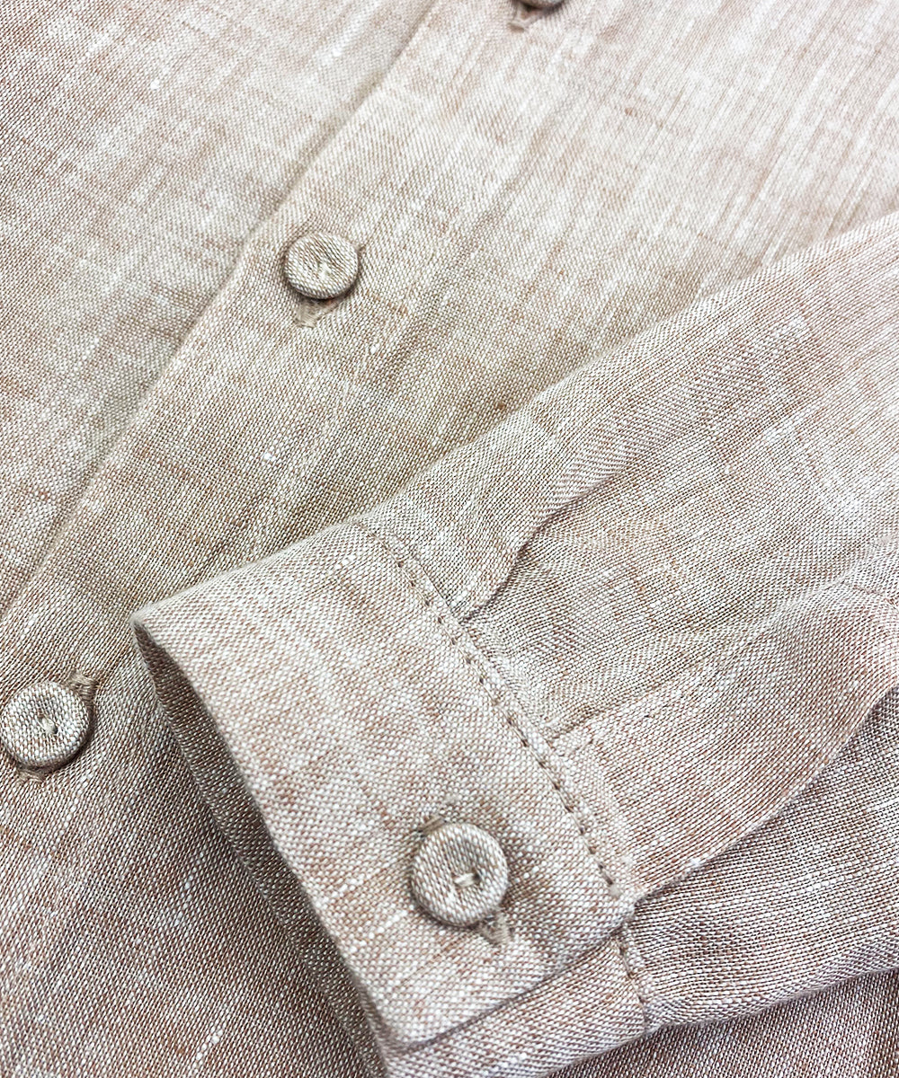 Camicia coreana bambino lino sabbia