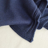 Copertina in lana vergine blu