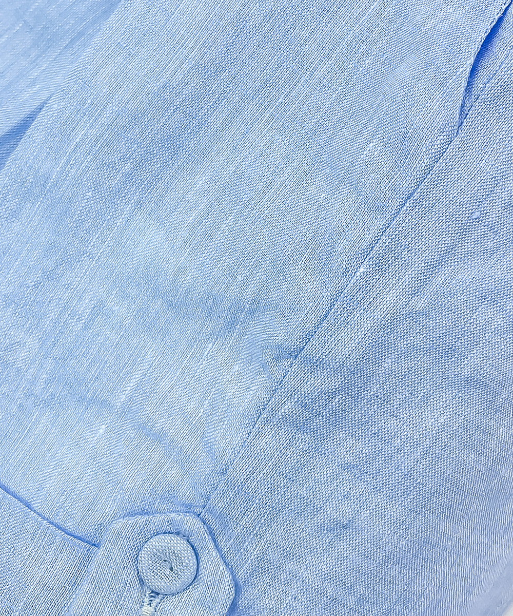 Pantaloni corti lino celeste