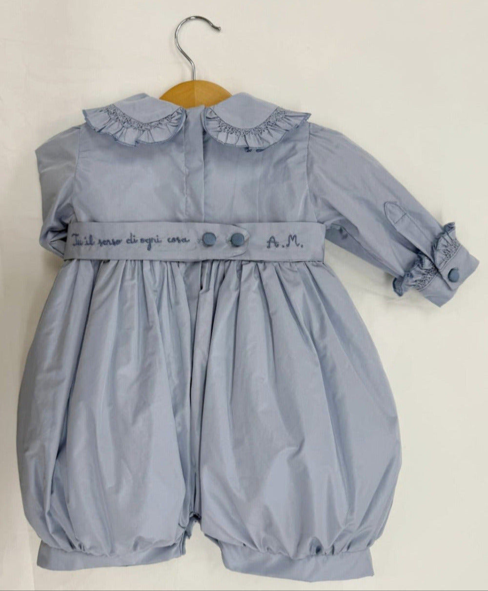 Pagliaccetto Battesimale con punto smock su misura
