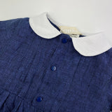 Pagliaccetto con bottoni in lino blu