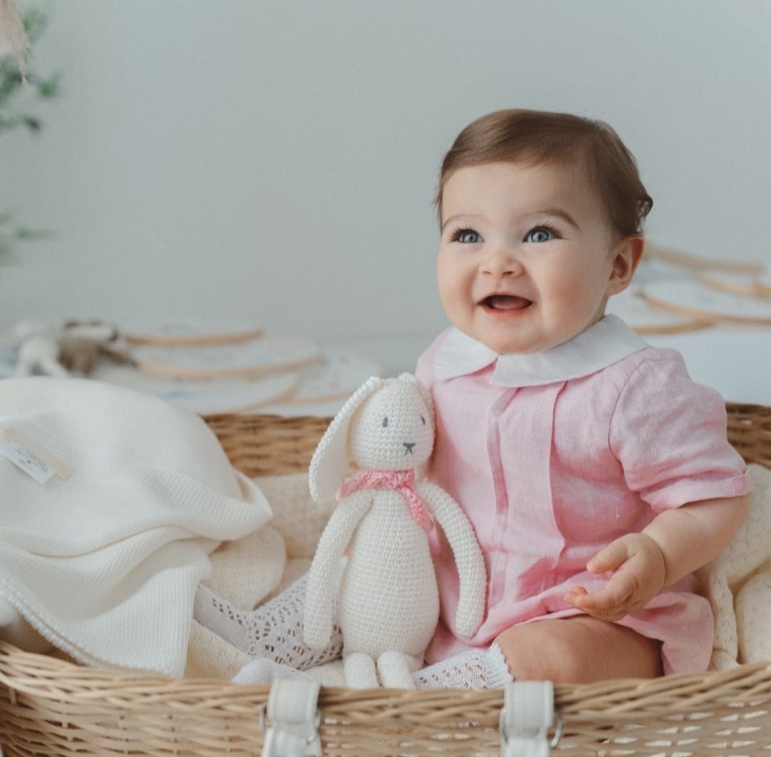 Pagliaccetto con manica lino rosa