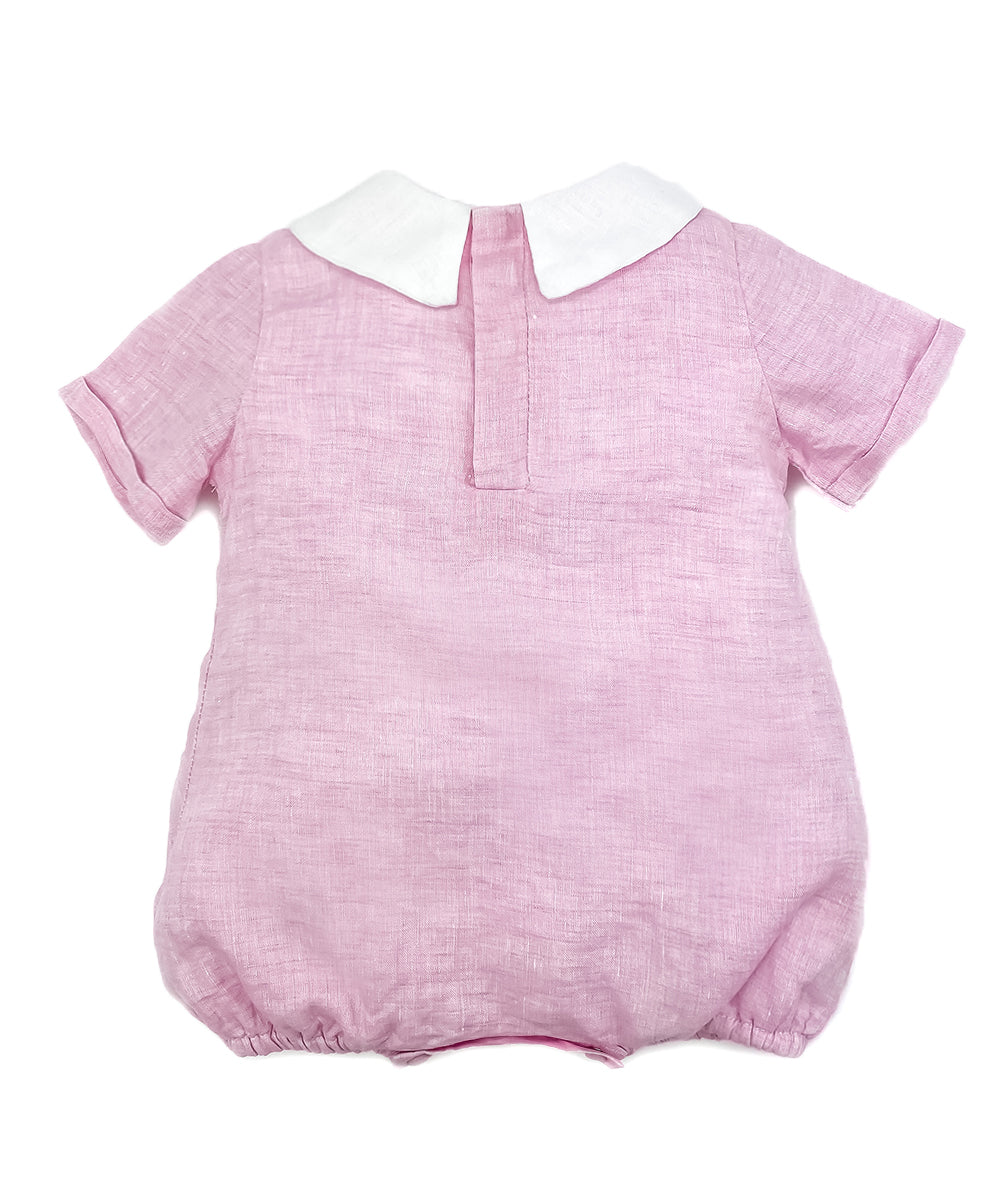 Pagliaccetto con manica lino rosa