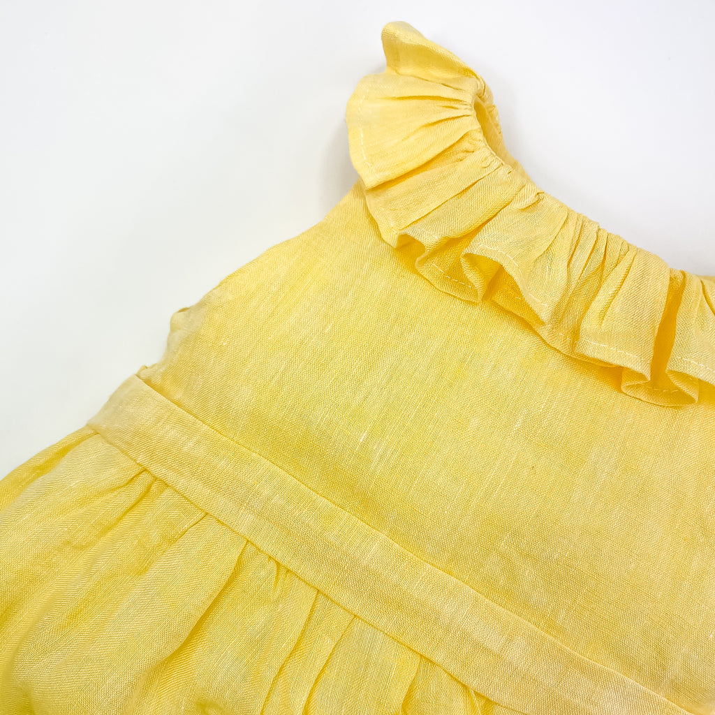 Pagliaccetto con rouches lino giallo