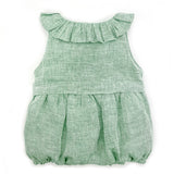 Pagliaccetto con rouches lino verde