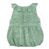 Pagliaccetto con rouches lino verde