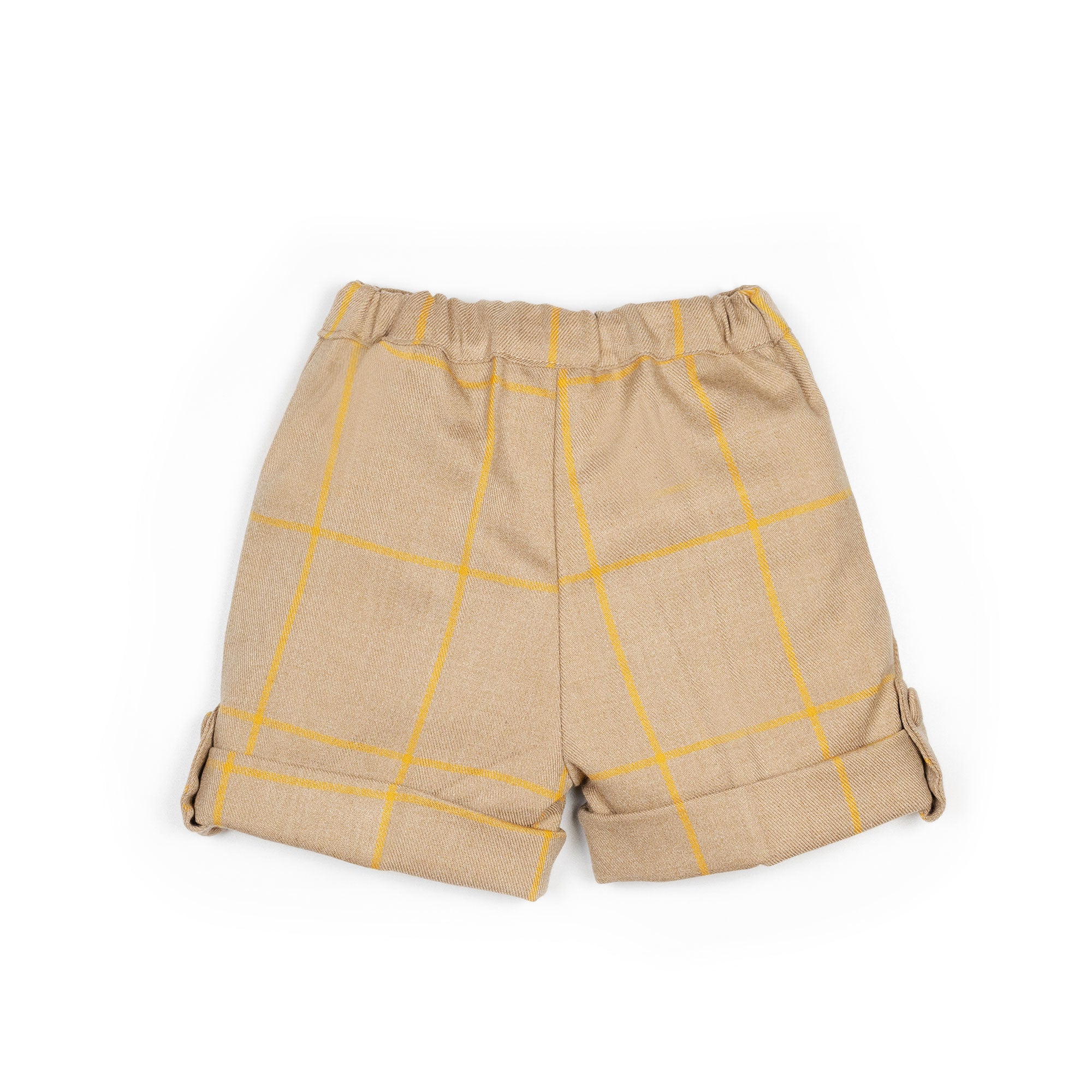 Pantaloni all'inglese corti a quadri beige