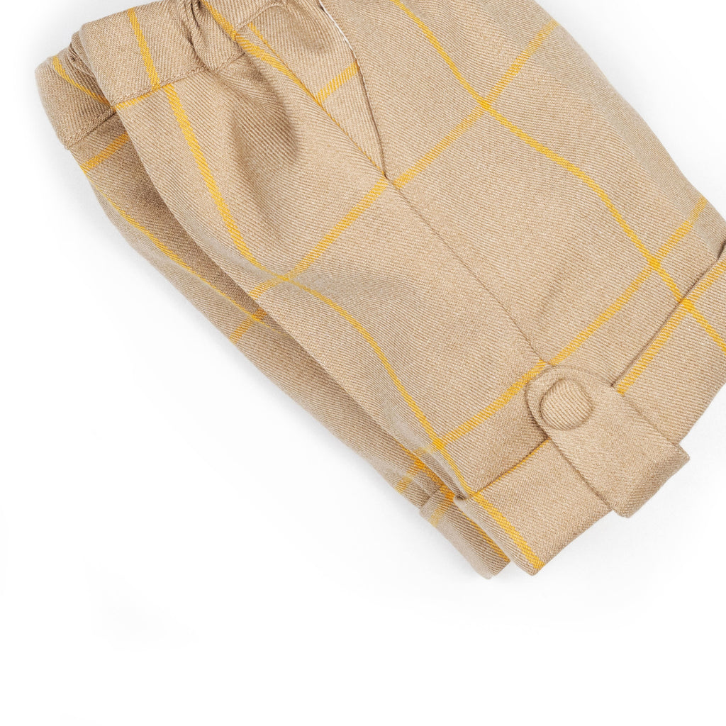 Pantaloni all'inglese corti a quadri beige