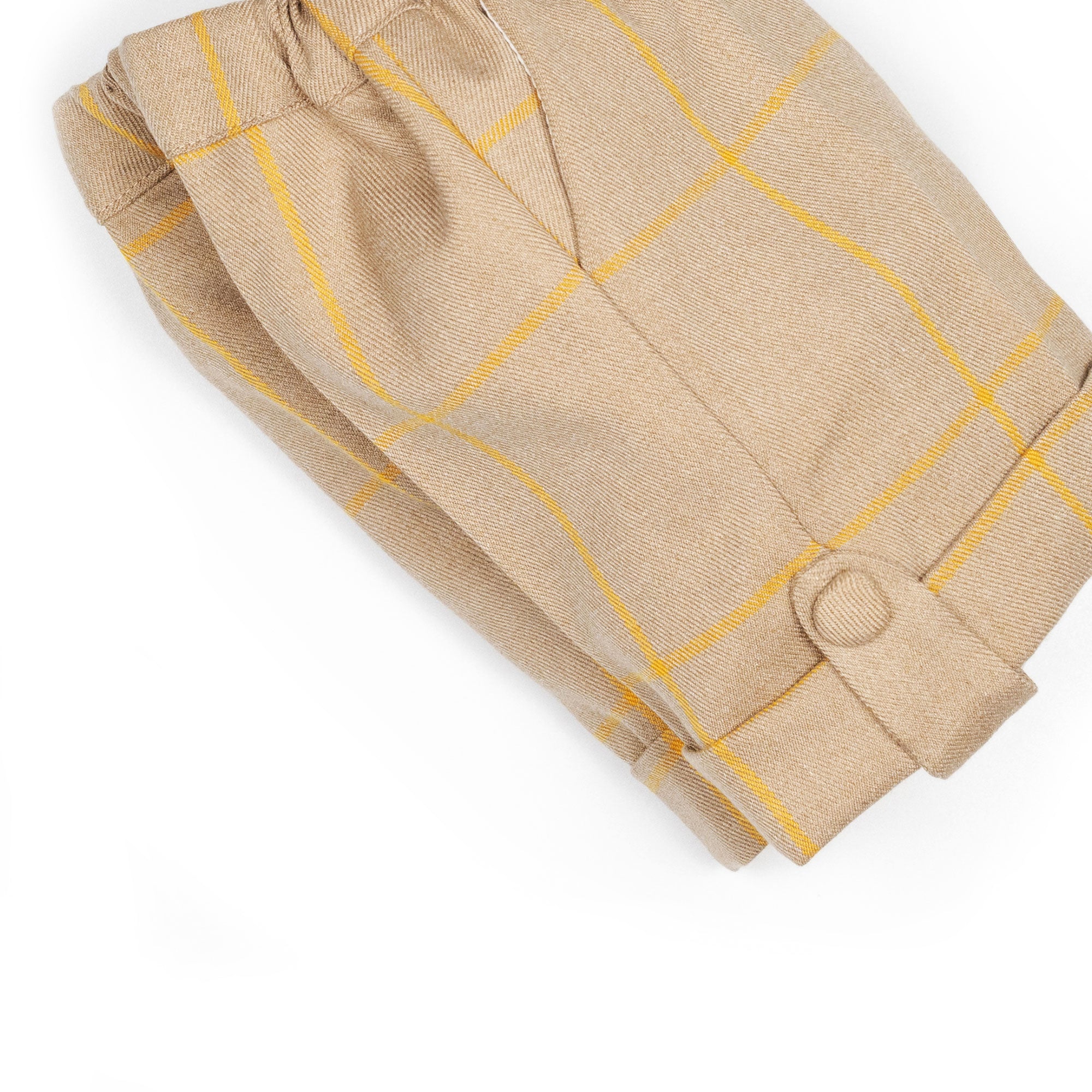 Pantaloni all'inglese corti a quadri beige