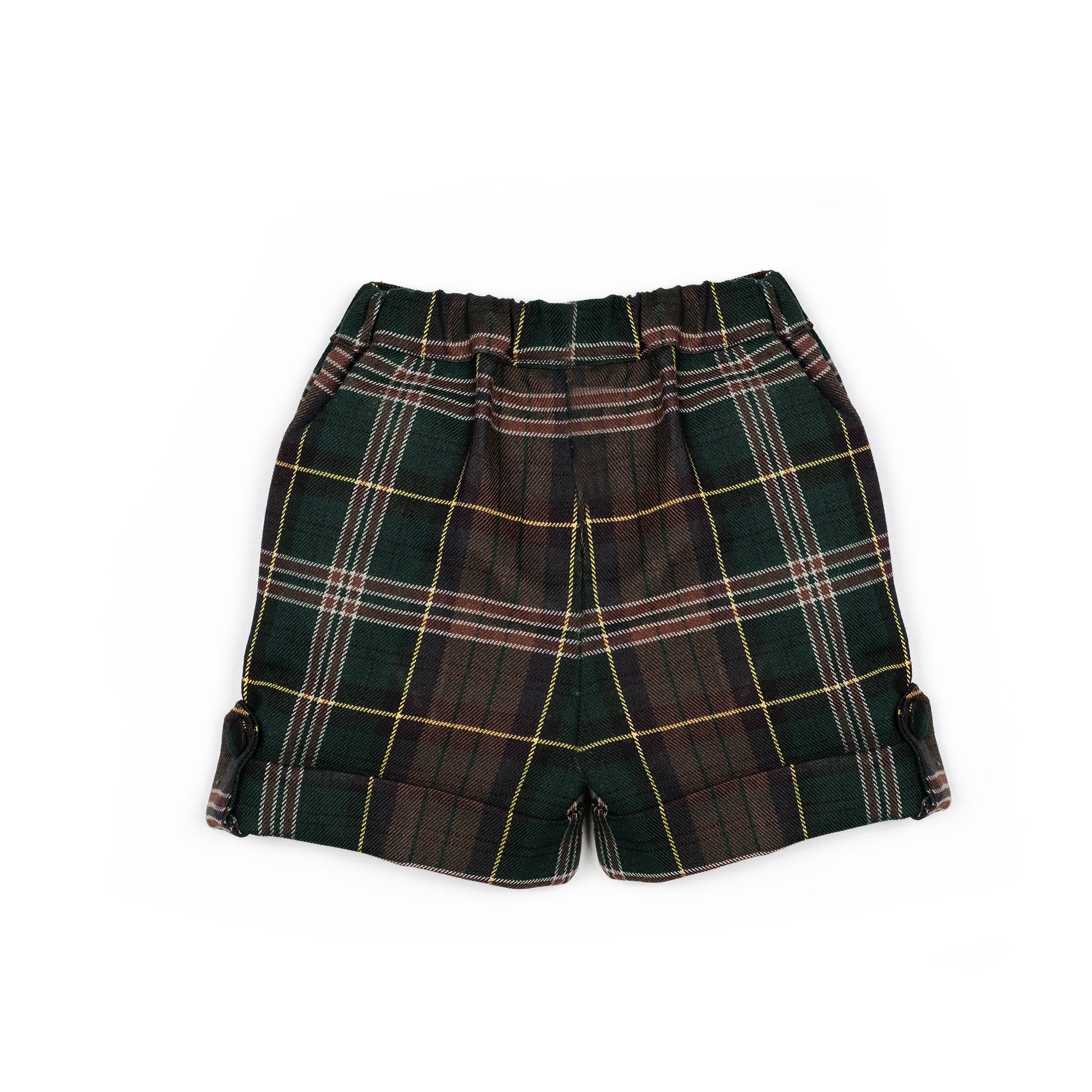 Pantaloni all'inglese corti a quadri verde