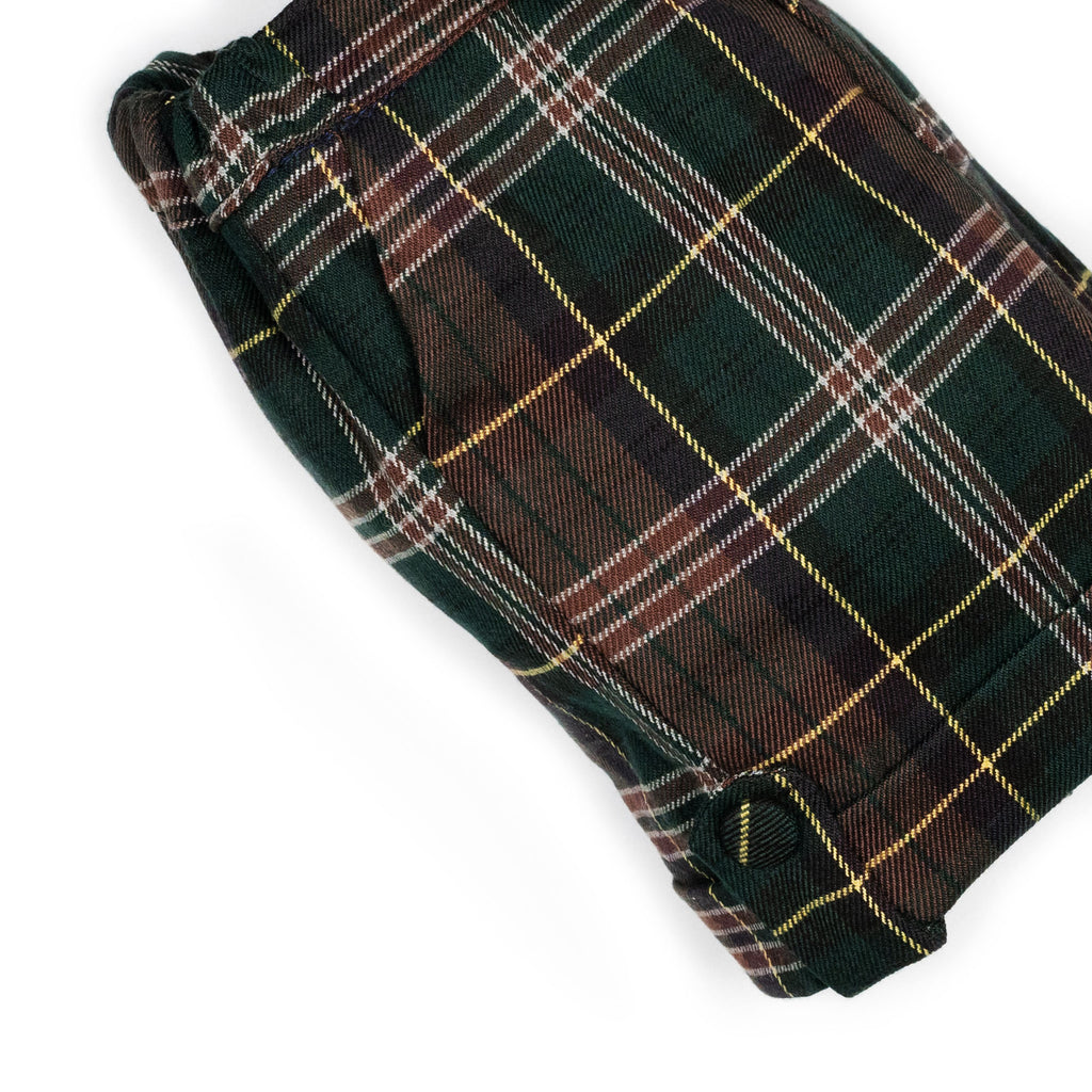 Pantaloni all'inglese corti a quadri verde