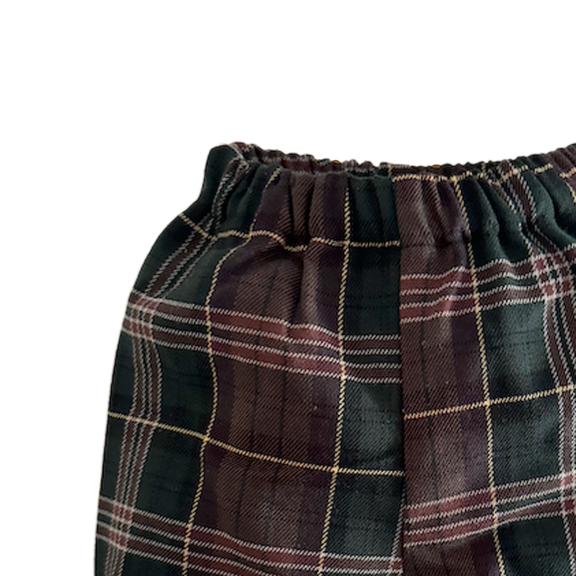 Pantaloni all'inglese con elastico a quadri verde