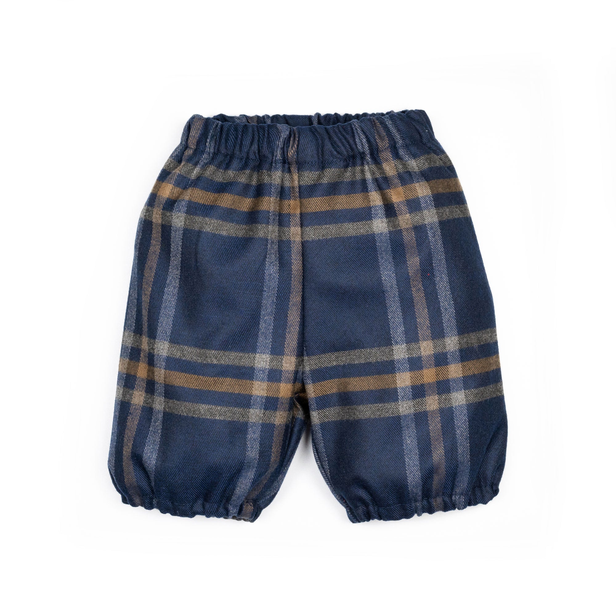 Pantaloni all'inglese con elastico blu tartan