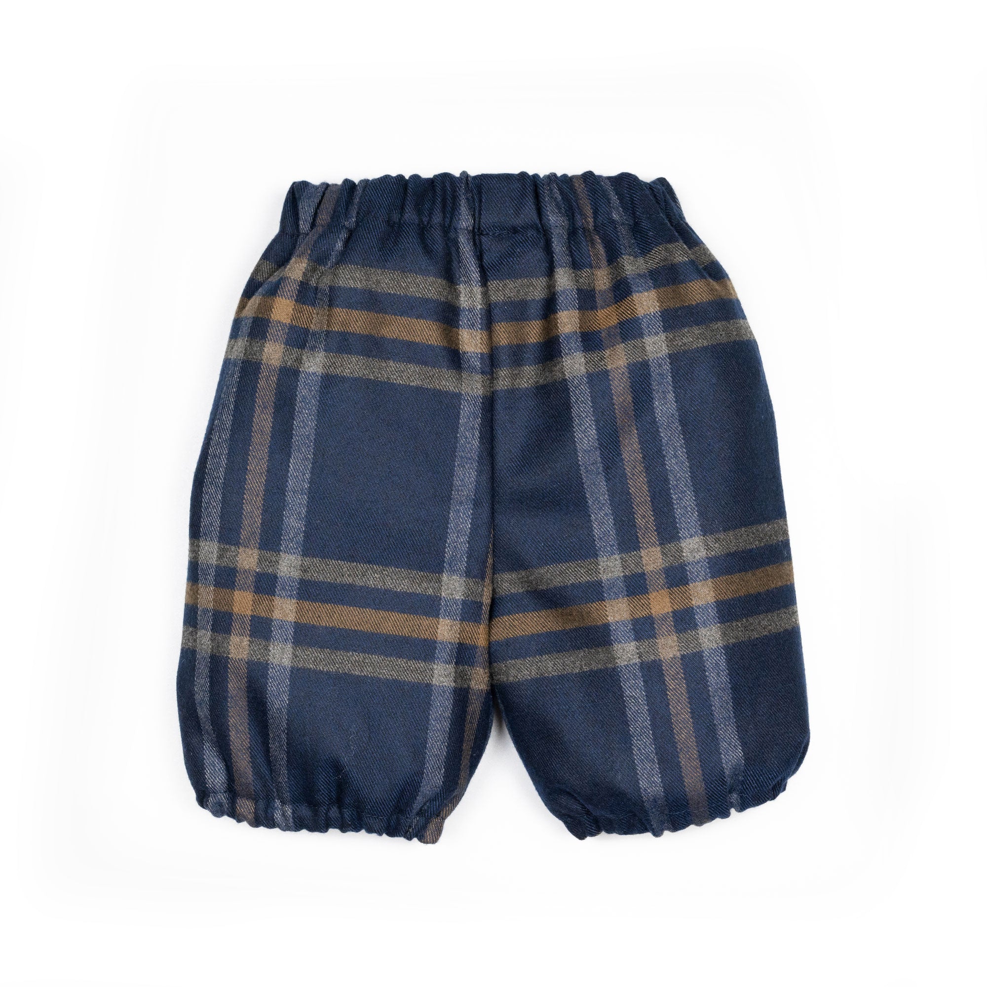 Pantaloni all'inglese con elastico blu tartan