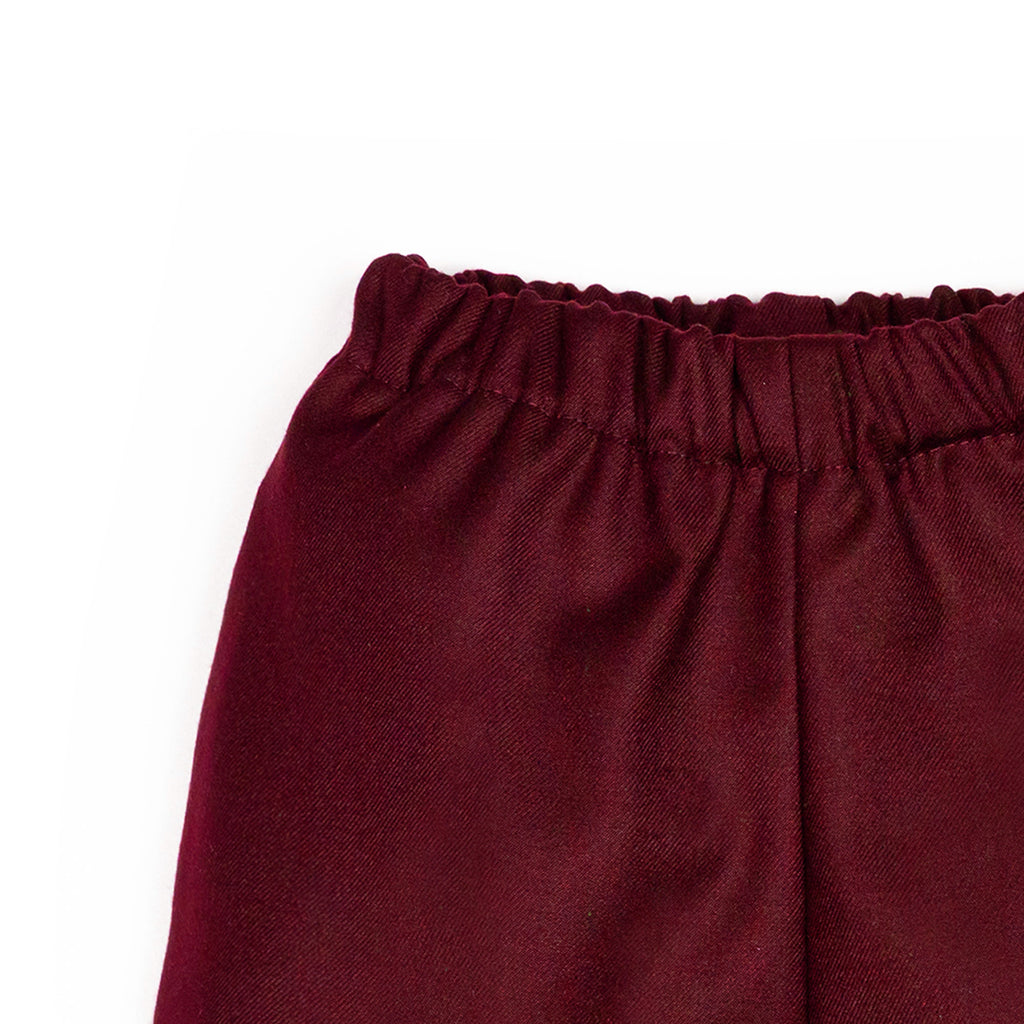 Pantaloni all'inglese con elastico bordeaux