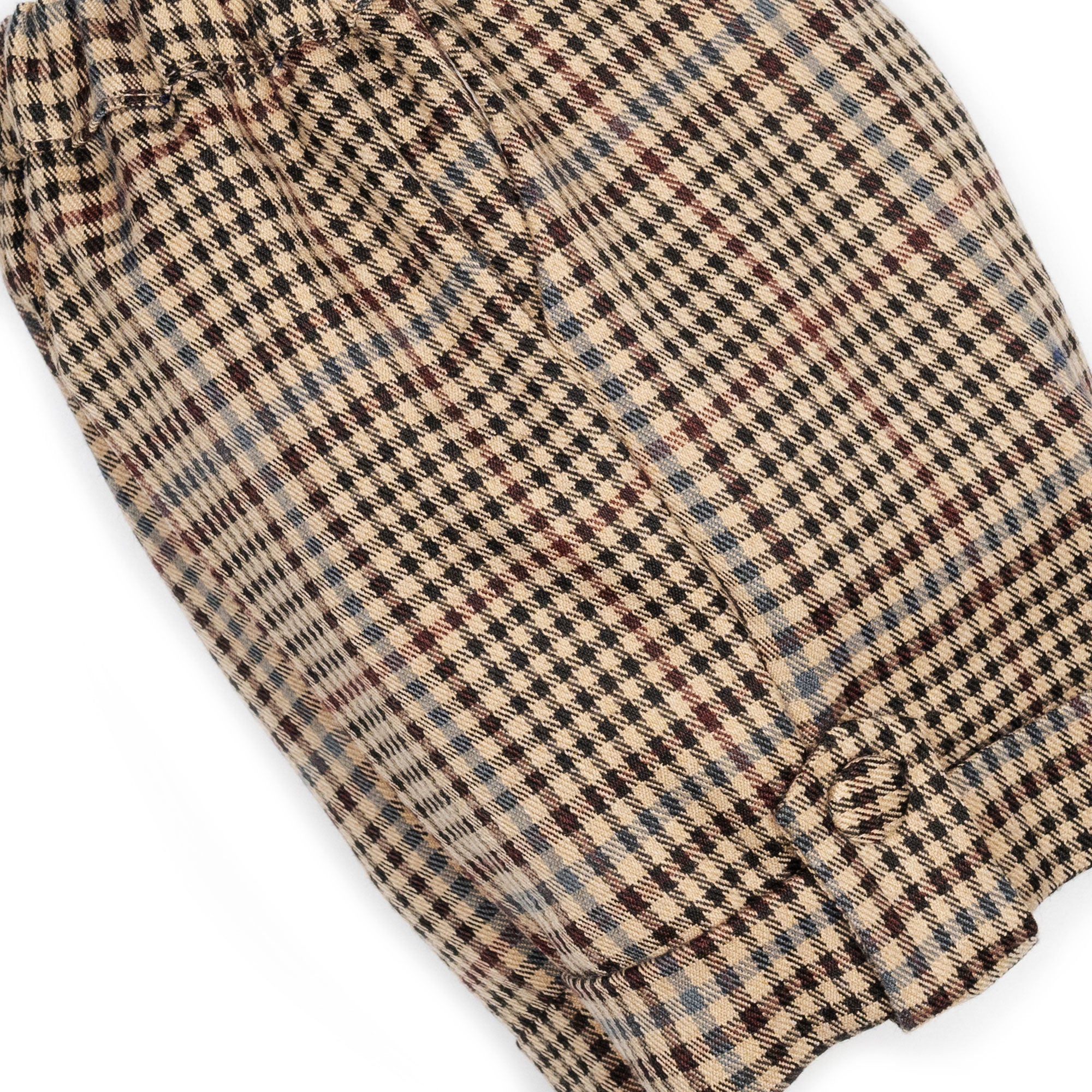 Pantaloni all'inglese corti qudretti beige