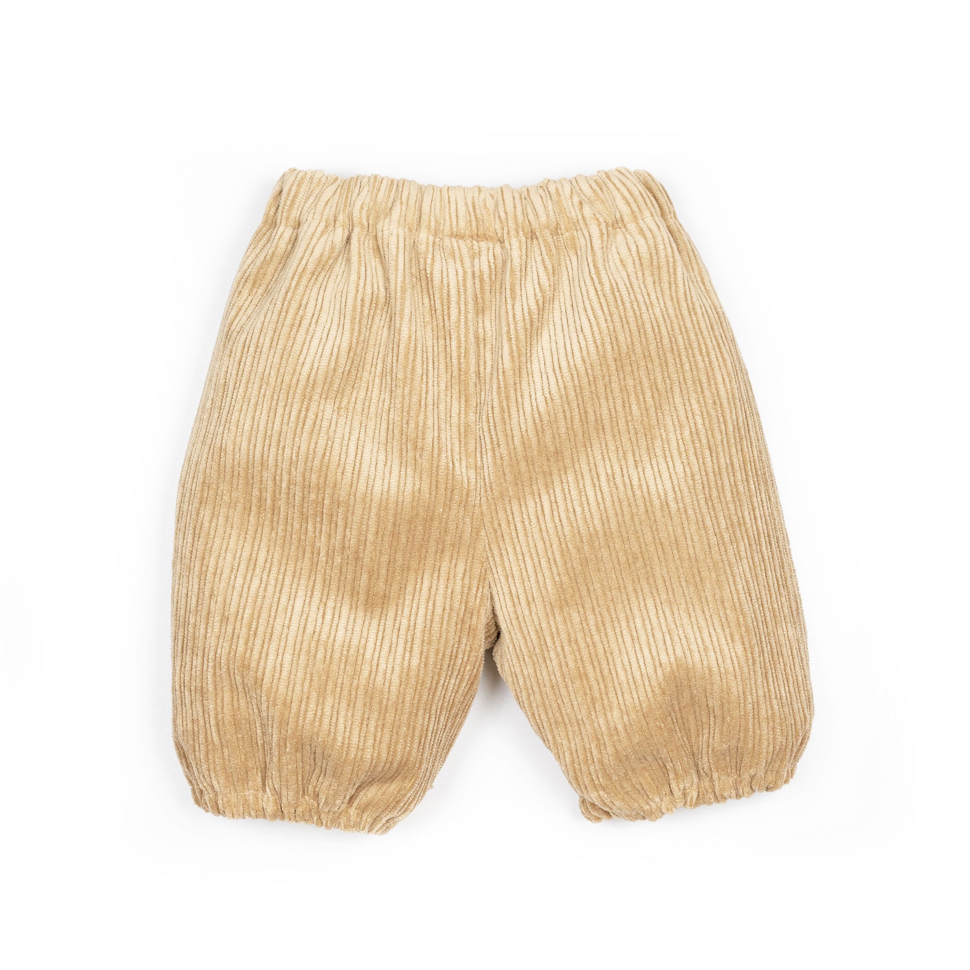 Pantaloni all'inglese con elastico in velluto beige