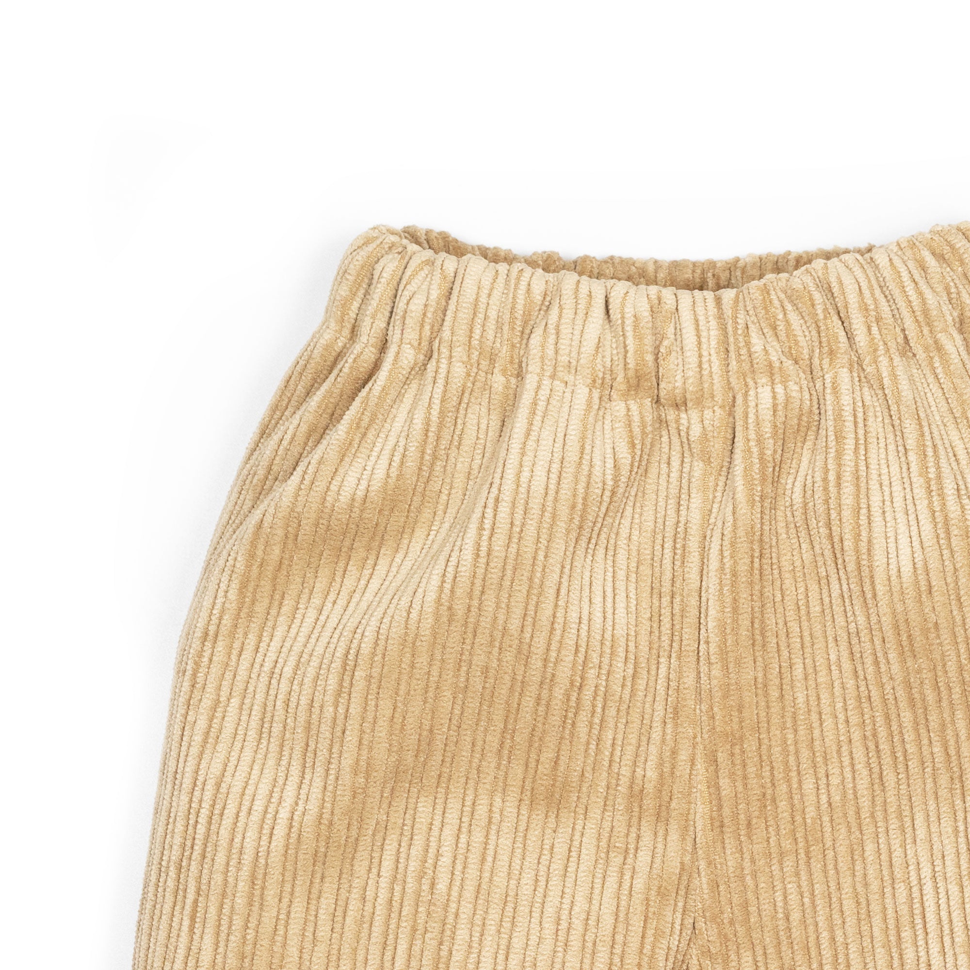 Pantaloni all'inglese con elastico in velluto beige