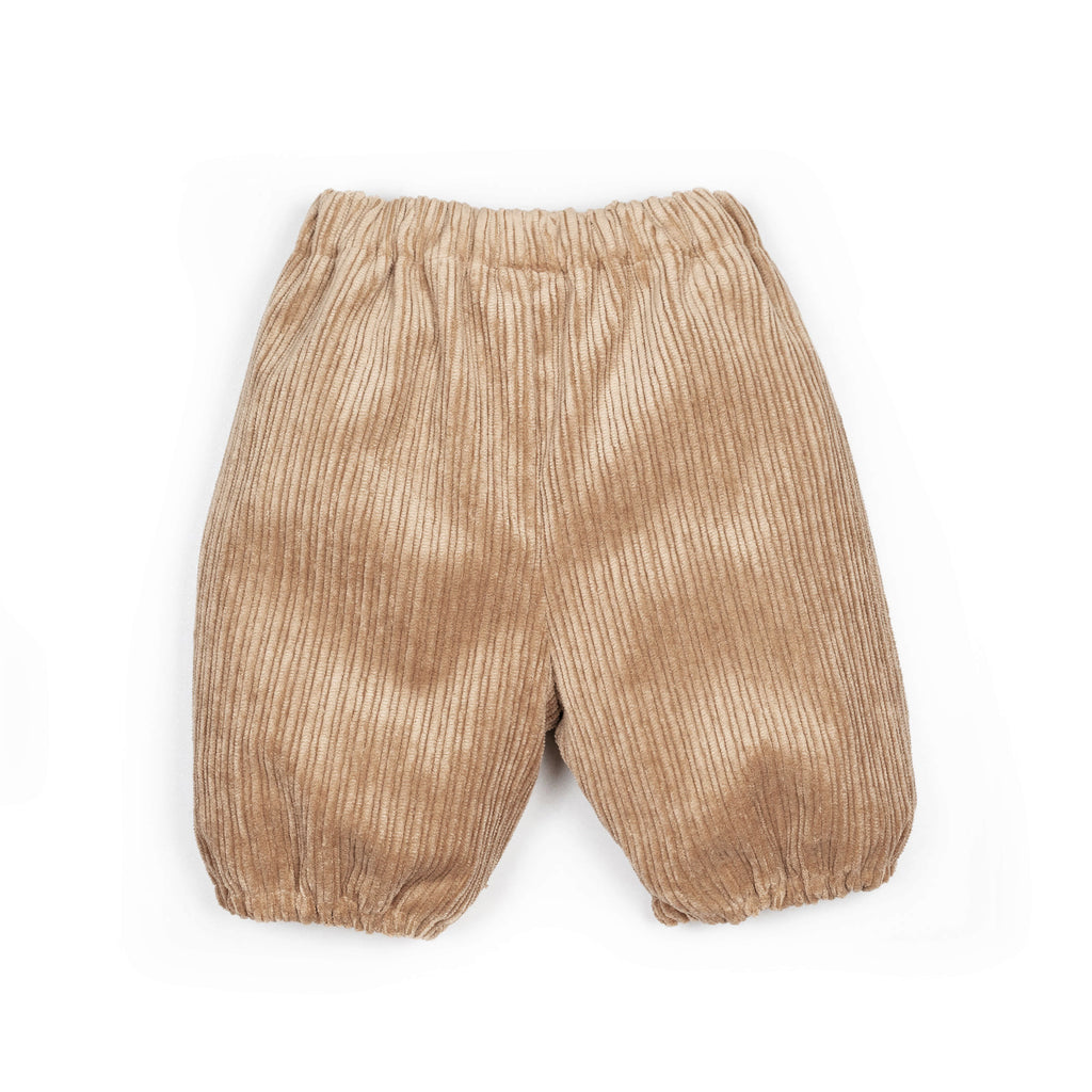 Pantaloni all'inglese con elastico in velluto fango