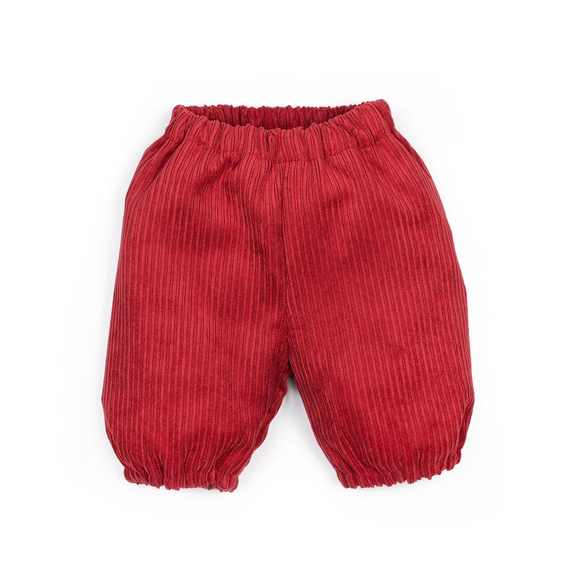 Pantaloni all'inglese con elastico in velluto rosso