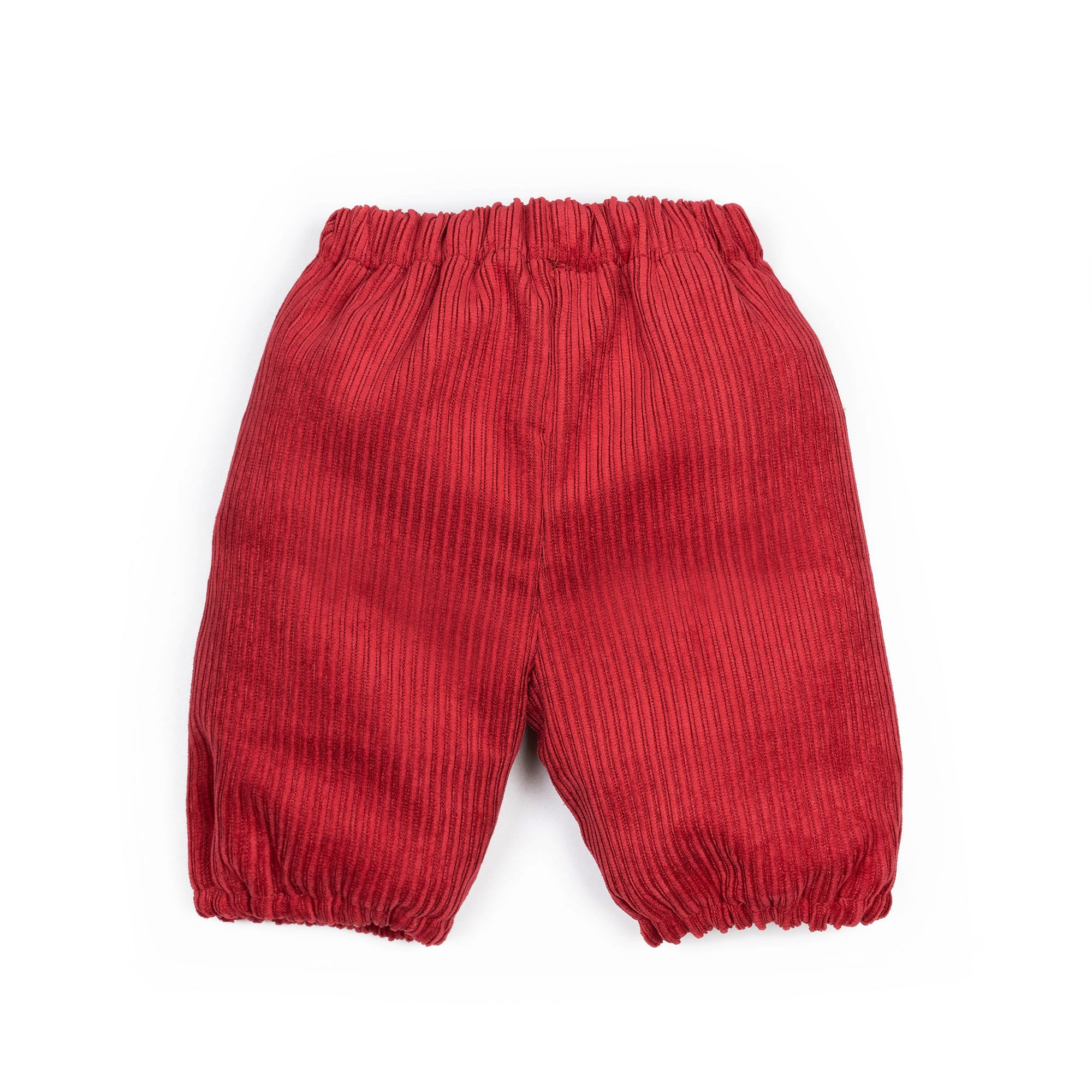 Pantaloni all'inglese con elastico in velluto rosso