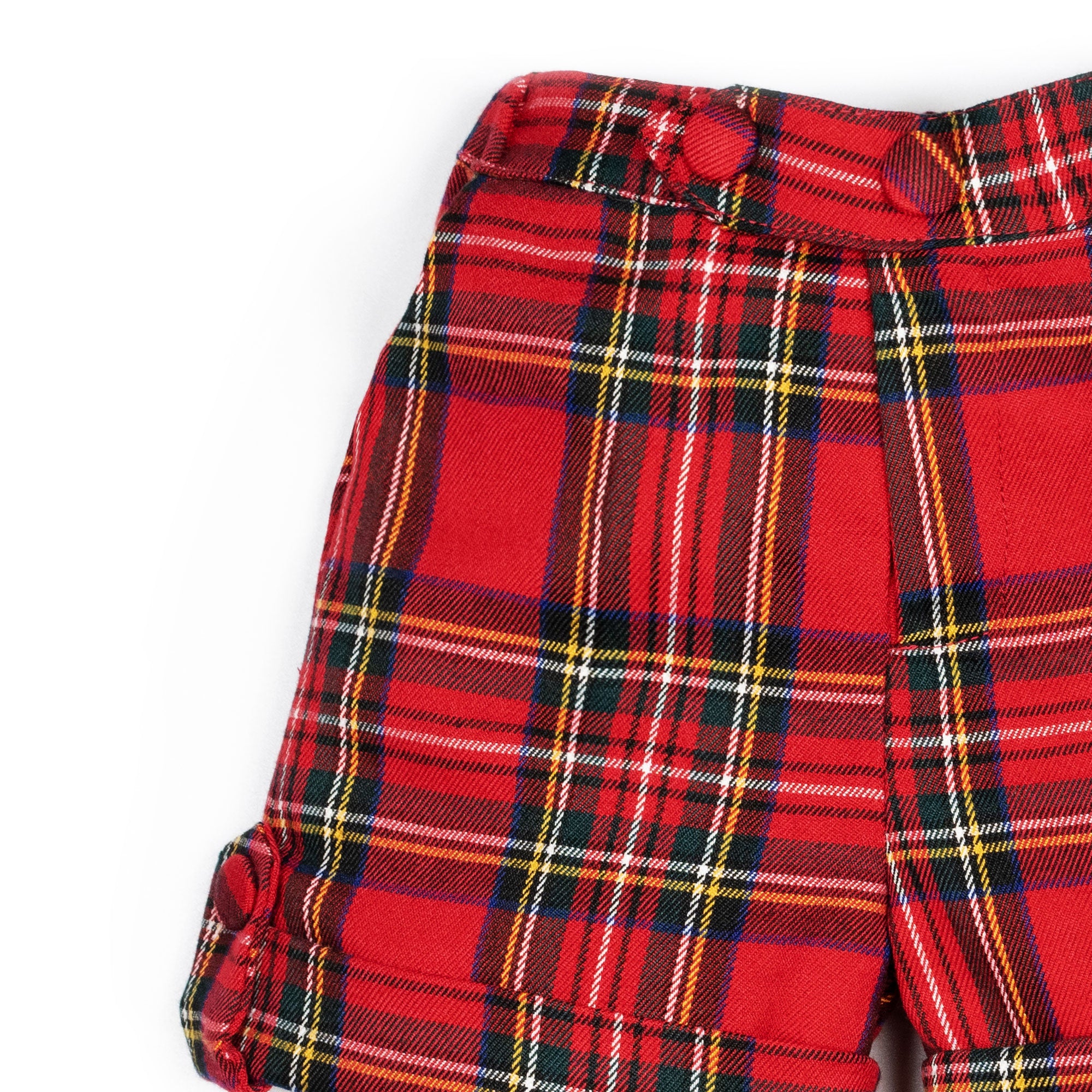 Pantaloni all'inglese corti in tartan rosso
