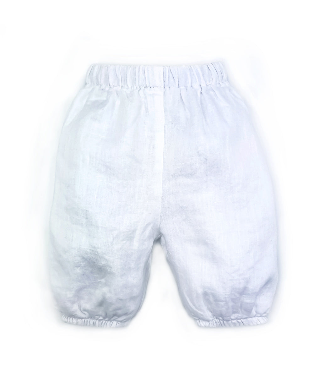 Pantaloni bambino lino bianco
