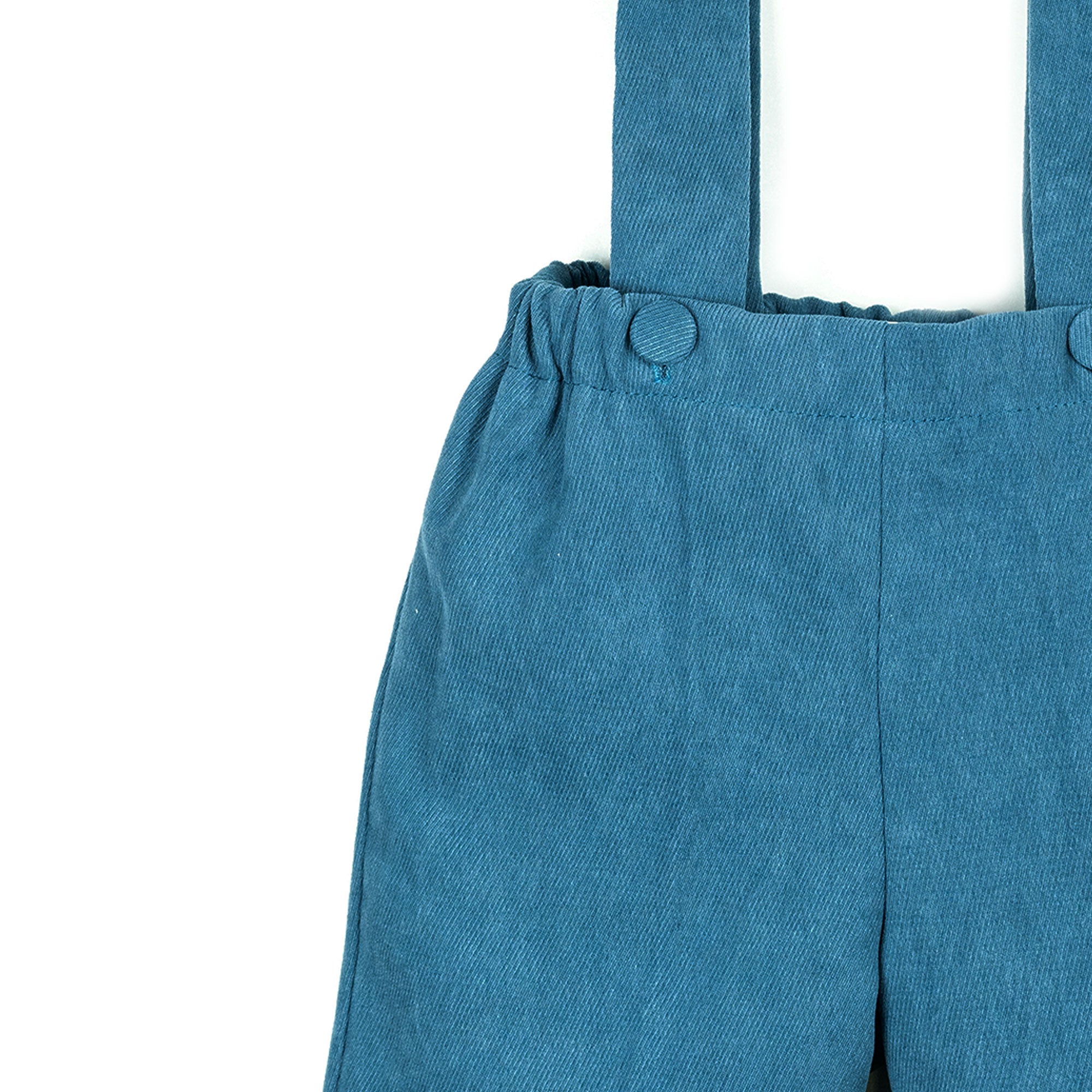 Pantaloni con bretelle all'inglese bluette