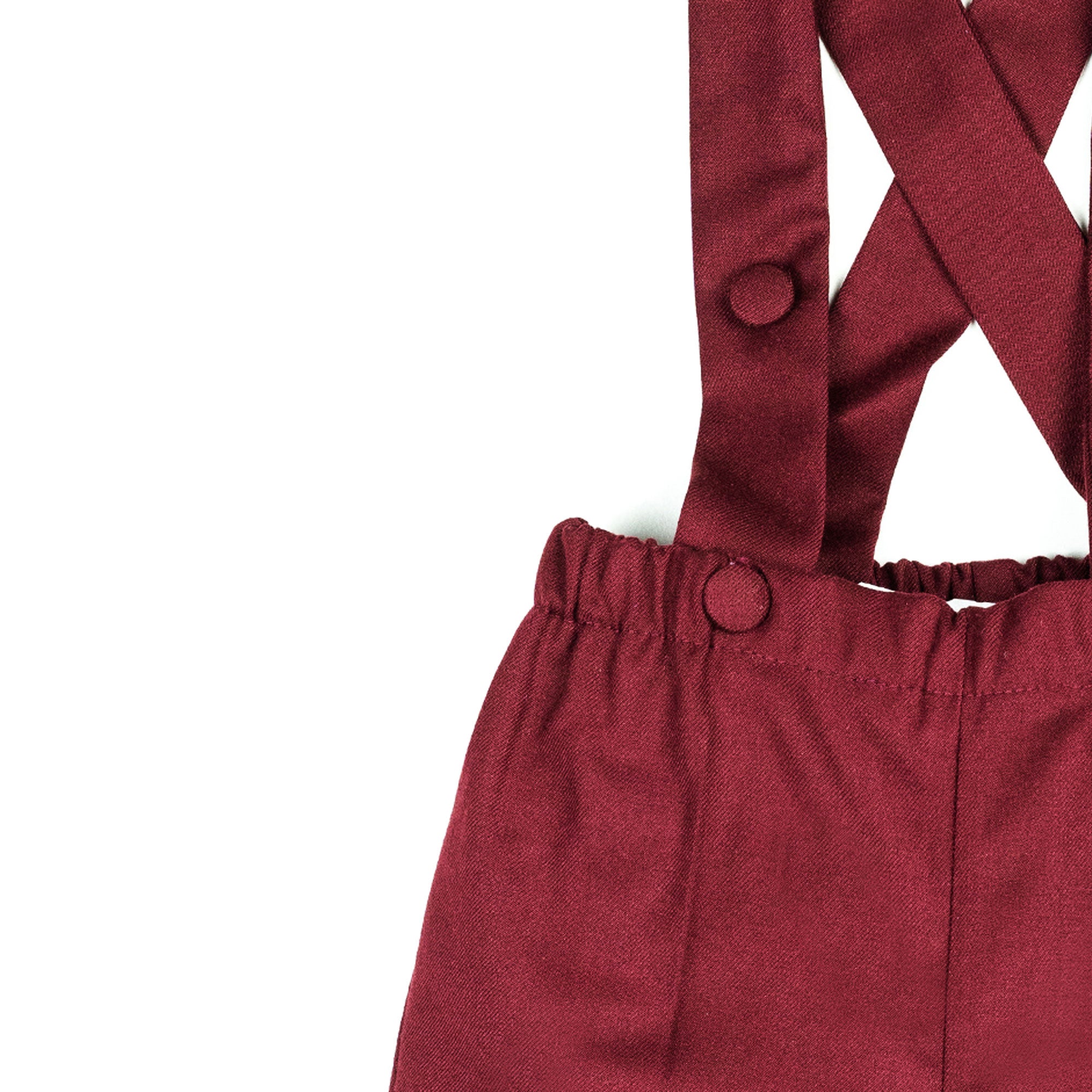 Pantaloni con bretelle all'inglese bordeaux