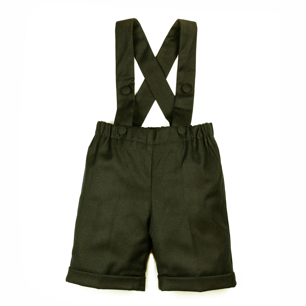 Pantaloni con bretelle all'inglese verde