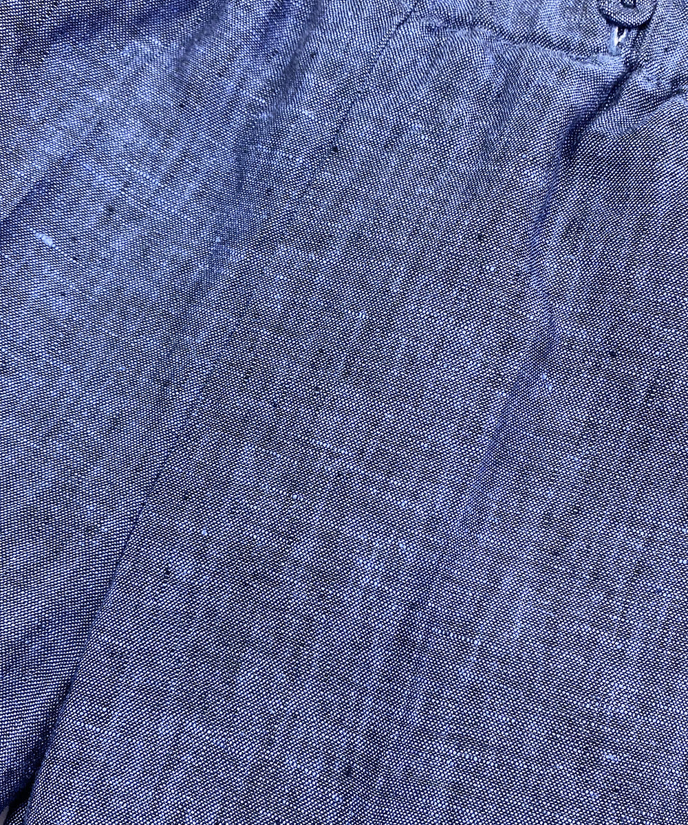 Pantaloni con bretelle lino blu