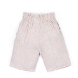 Pantaloni con cintura fiocco lino sabbia
