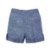 Pantaloni corti lino blu jeans