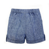 Pantaloni corti lino blu jeans