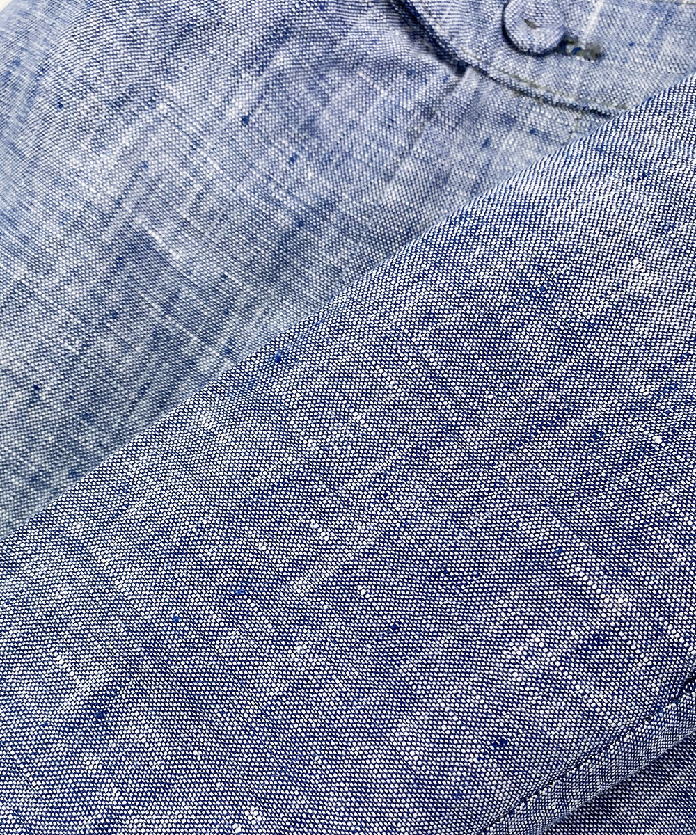 Pantaloni corti lino blu jeans
